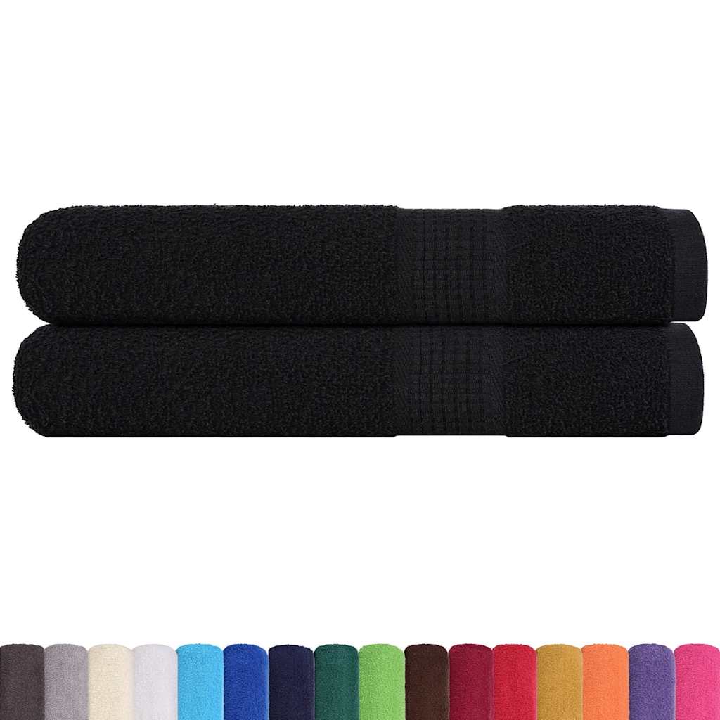Bastuhanddukar FROGN 2 st svart 80x200 cm 360 gsm