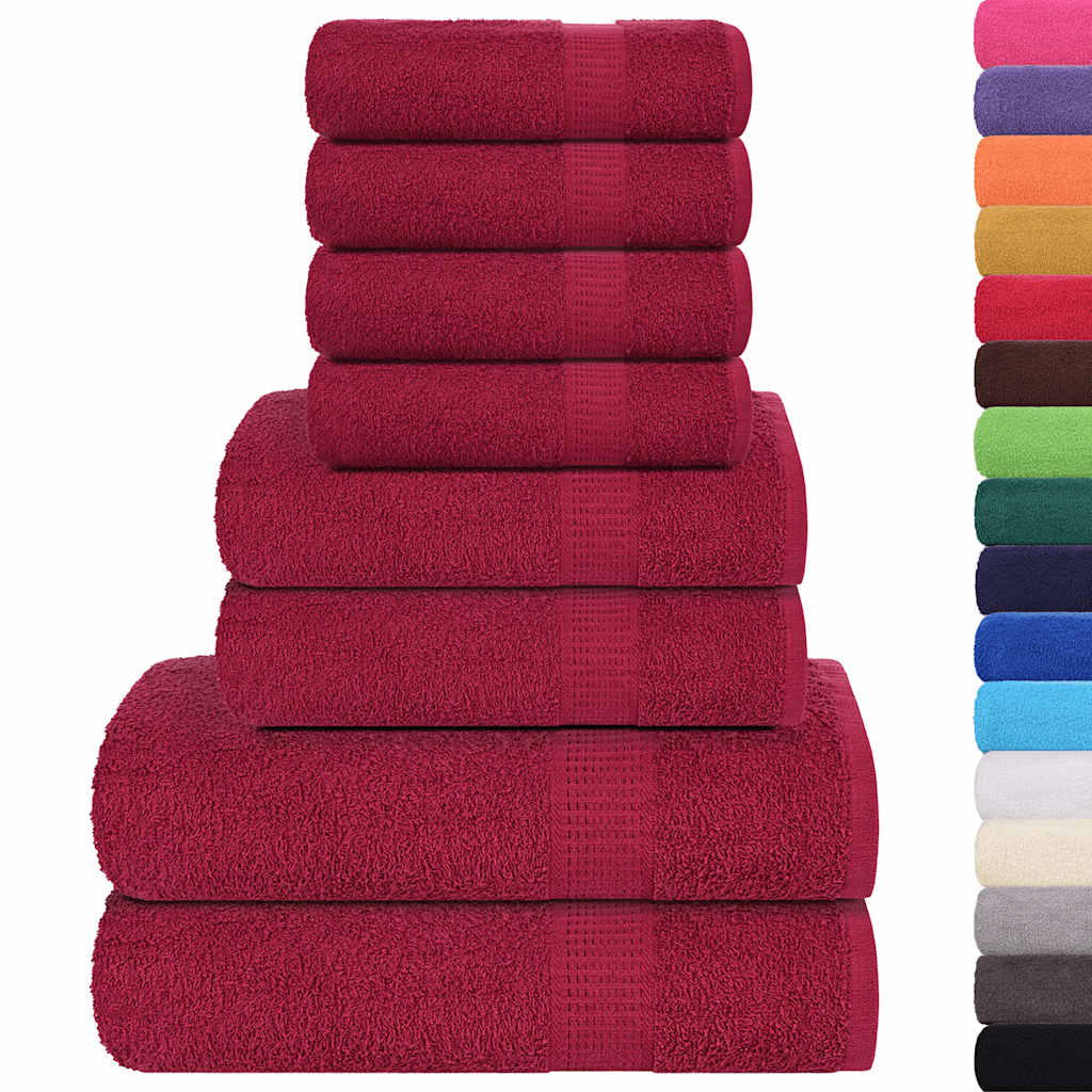 8-delat handduksset FROGN vinröd 360 gsm