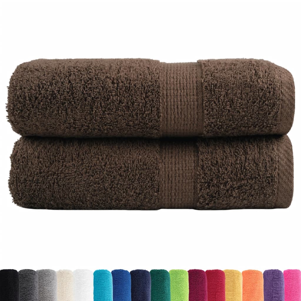 Premium gästhanddukar SOLUND 2 st brun 30x50cm 600gsm