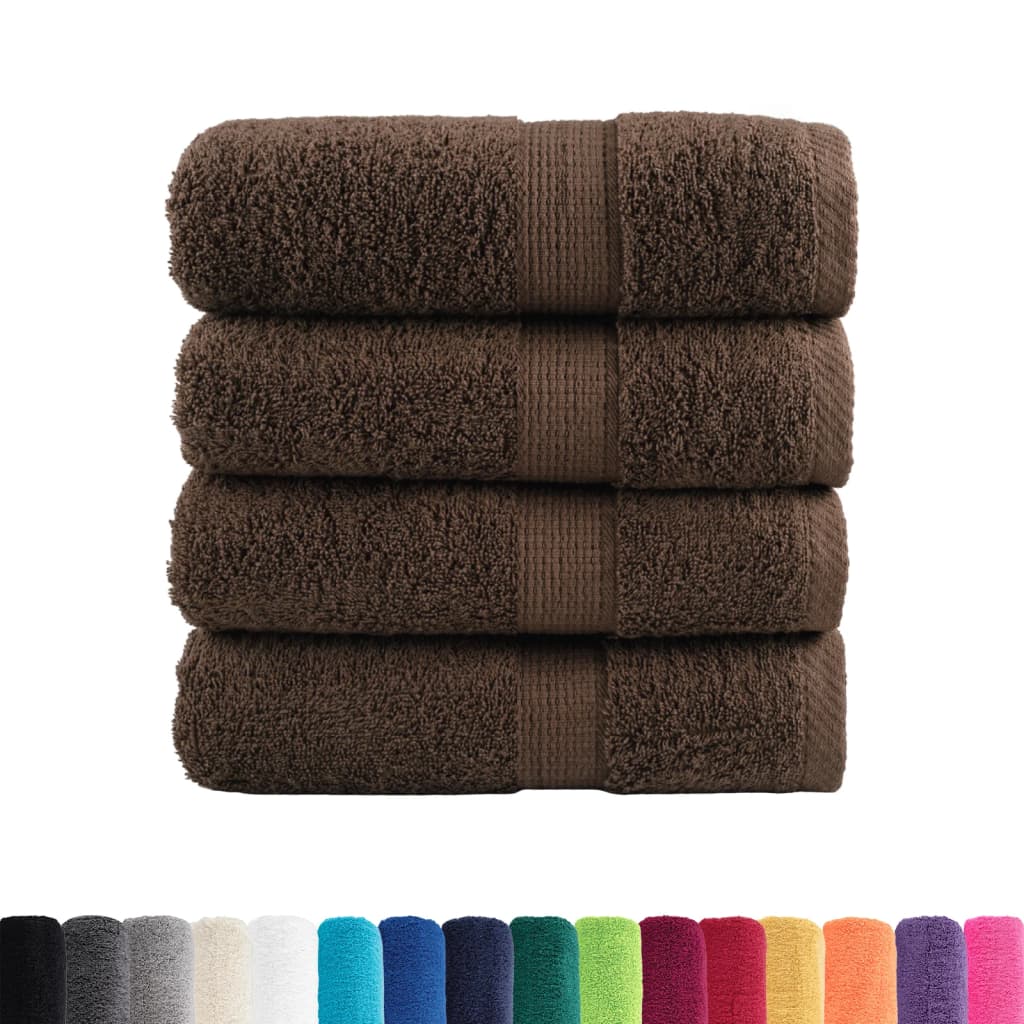 Premium gästhanddukar SOLUND 4 st brun 30x50cm 600gsm