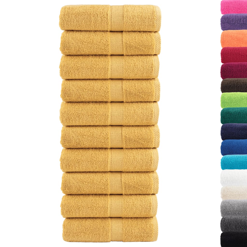 Premium Tvätthanddukar SOLUND 10 st guld 30x30 cm 600 g/m²