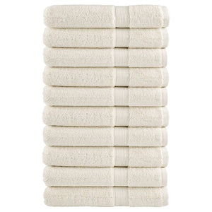 Premium bastuhanddukar SOLUND 10 st gräddvit 80x200 cm 600 gsm
