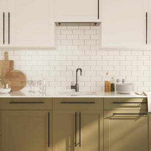 Skåphandtag 10 st svart 320 mm rostfritt stål