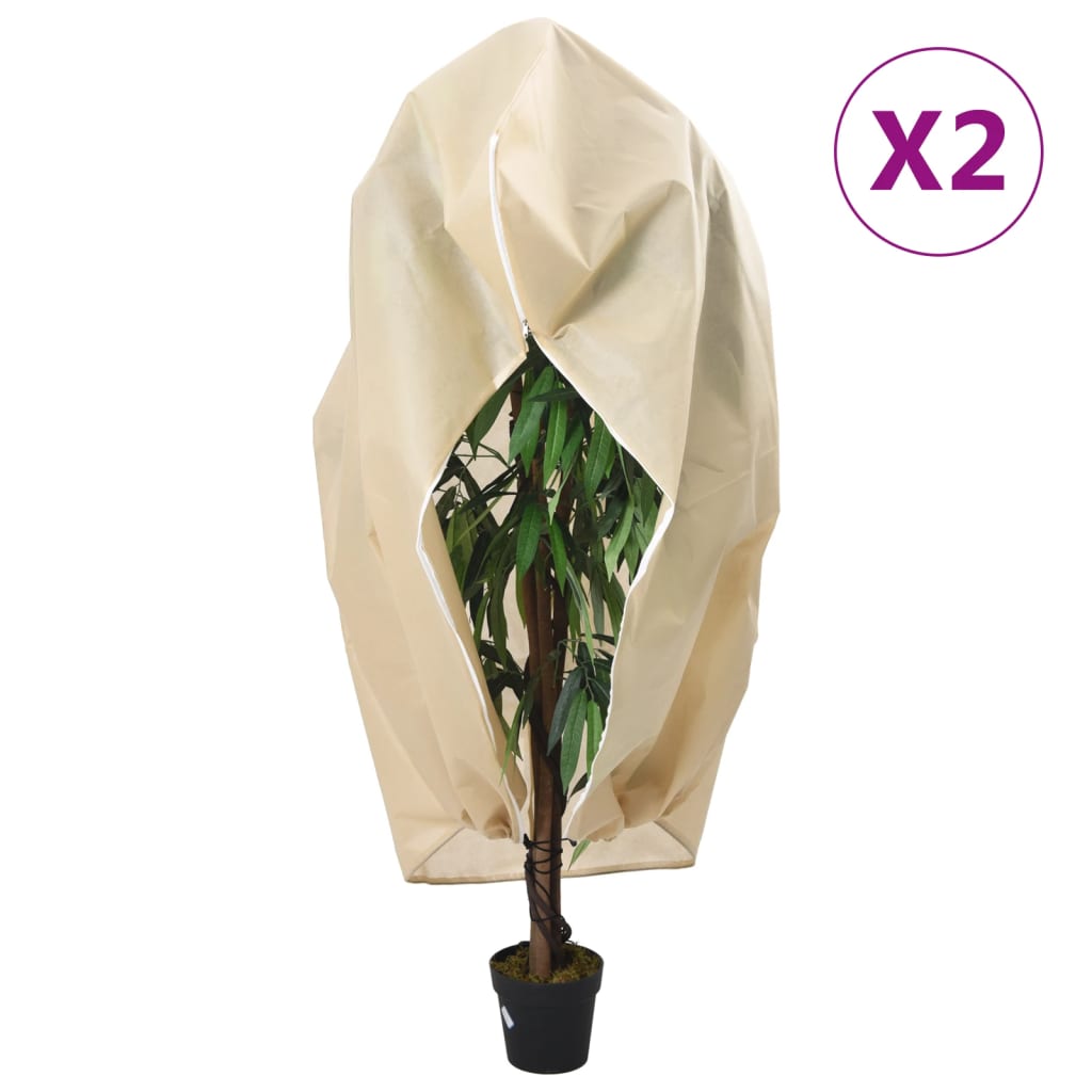 Fiberdukar med blixtlås 2 st 70 g/m² 1,55x1,55 m
