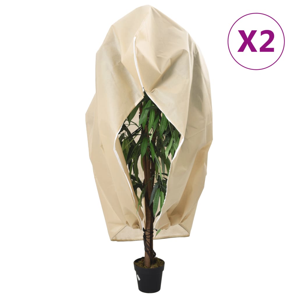 Fiberdukar med blixtlås 2 st 70 g/m² 1,2x1,8 m