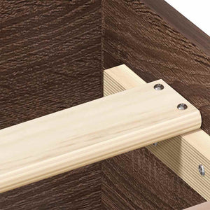 Sängram med huvudgavel och fotgavel brun ek 120x200 cm