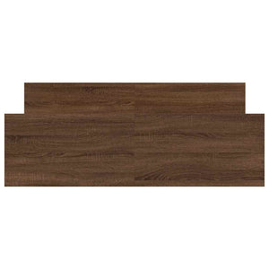 Sängram med huvudgavel och fotgavel brun ek 140x200 cm