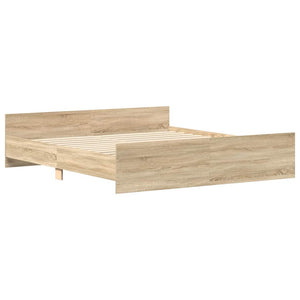 Sängram med huvudgavel och fotgavel sonoma-ek 180x200 cm