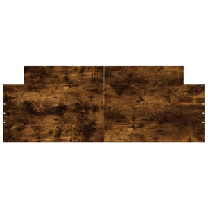 Sängram med huvudgavel och fotgavel rökfärgad ek 140x190 cm
