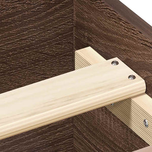 Sängram med huvudgavel och fotgavel brun ek 140x190 cm