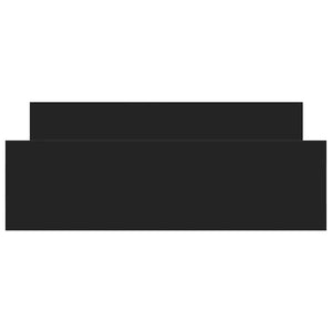 Sängram med huvudgavel och fotgavel svart 135x190 cm