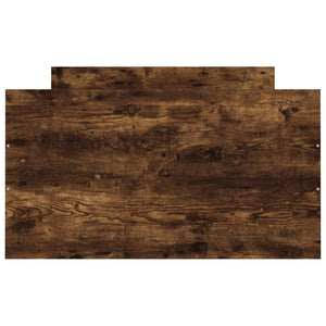 Sängram med huvudgavel och fotgavel rökfärgad ek 90x200 cm