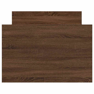 Sängram med huvudgavel och fotgavel brun ek 75x190 cm