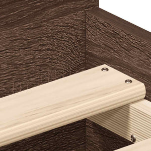 Sängram med huvudgavel och fotgavel brun ek 75x190 cm