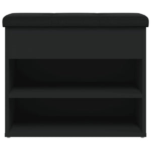 Skobänk svart 62x32x50 cm konstruerat trä