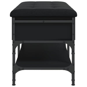 Skobänk svart 82x42x45 cm konstruerat trä