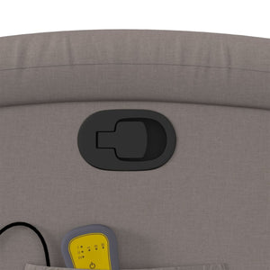 Massagefåtölj med uppresningshjälp taupe tyg