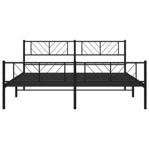 Sängram utan madrass med fotgavel metall svart 180x200 cm