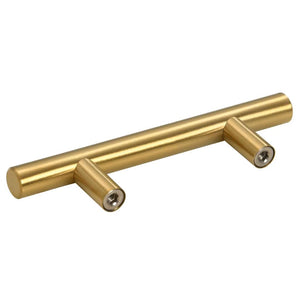 Skåphandtag 10 st guld 64 mm rostfritt stål