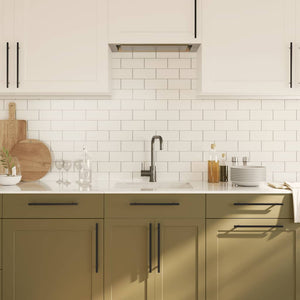 Skåphandtag 5 st svart 224 mm rostfritt stål