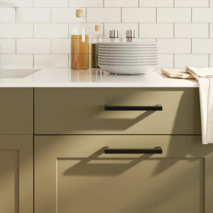 Skåphandtag 10 st svart 160 mm rostfritt stål