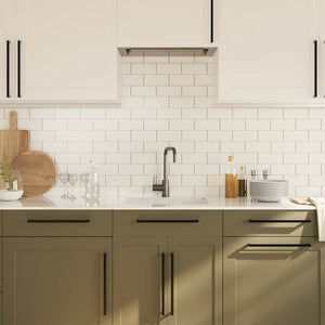 Skåphandtag 5 st svart 320 mm rostfritt stål