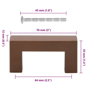 Skåphandtag 10 st brons 64 mm rostfritt stål