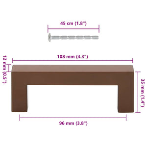 Skåphandtag 10 st brons 96 mm rostfritt stål