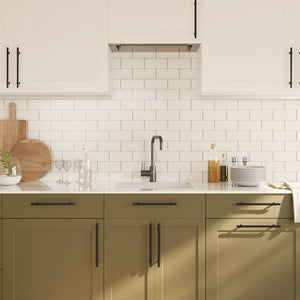 Skåphandtag 5 st svart 192 mm rostfritt stål