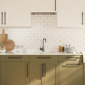 Skåphandtag 5 st svart 224 mm rostfritt stål