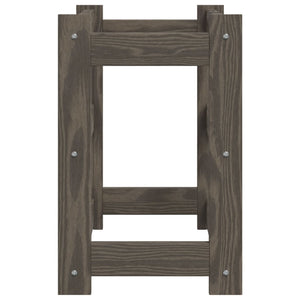 Vinställ för 12 flaskor grå massiv furu