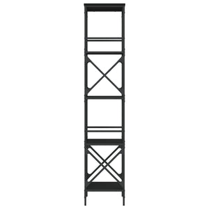 Bokhylla med 5 hyllplan svart 59x35x171 cm konstruerat trä