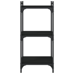 Bokhylla 3 hyllplan svart 40x30x86 cm konstruerat trä