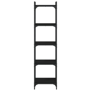 Bokhylla 5 hyllplan svart 40x30x154 cm konstruerat trä