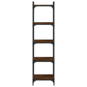 Bokhylla 5 hyllplan brun ek 40x30x154 cm konstruerat trä