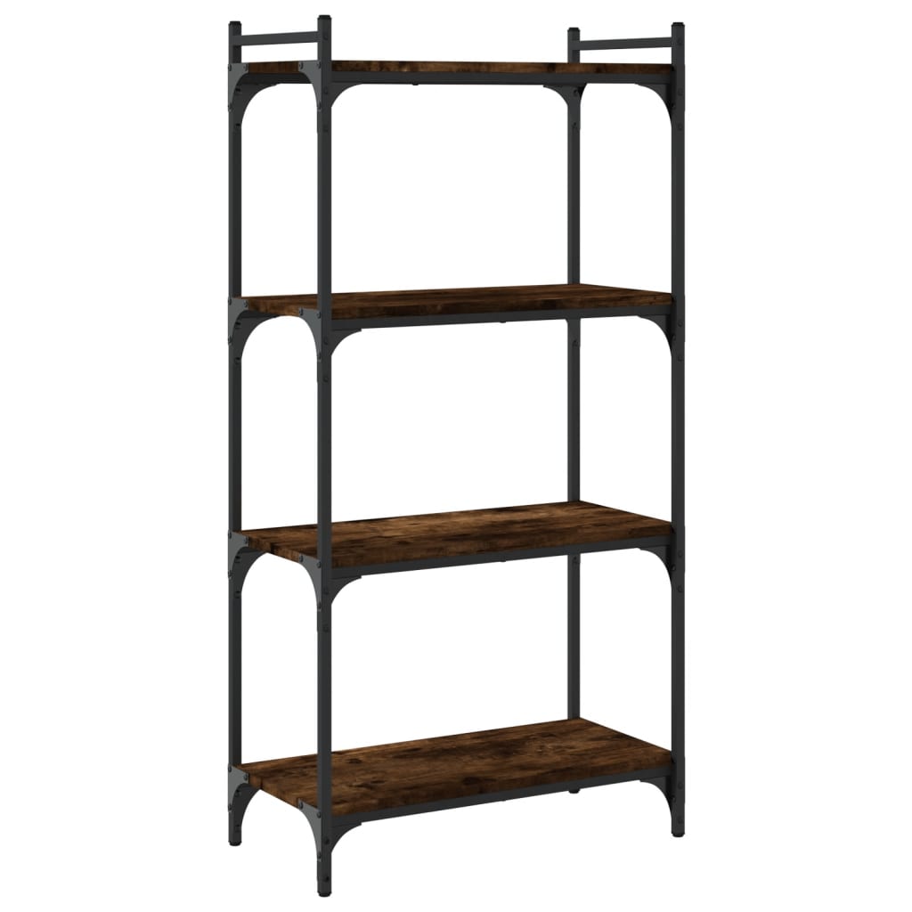 Bokhylla 4 hyllplan rökfärgad ek 60x30x120 cm konstruerat trä