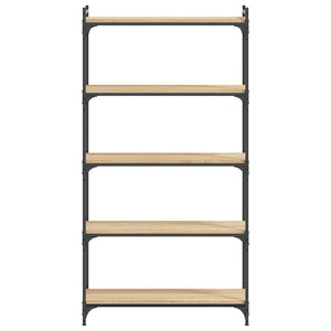 Bokhylla 5 hyllplan sonoma-ek 80x30x154 cm konstruerat trä