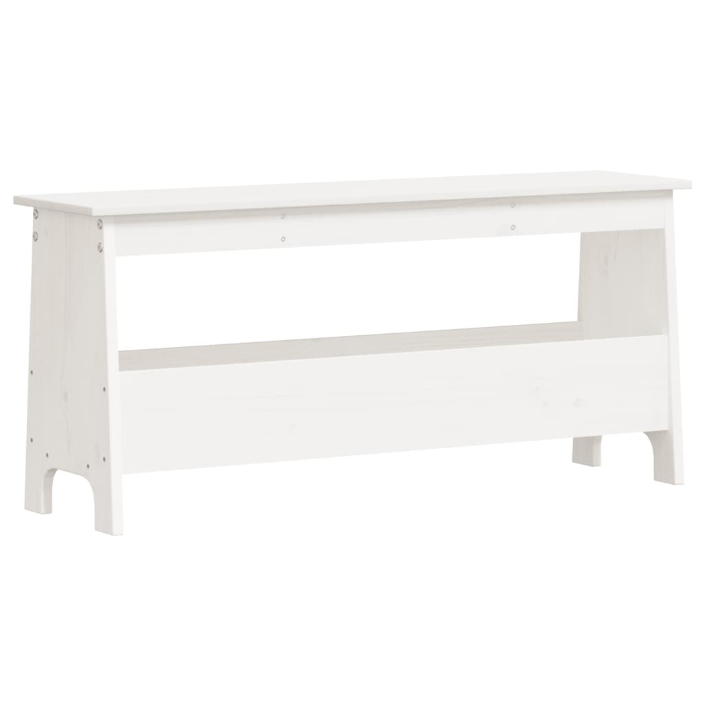 Hallbänk vit 100x28x45 cm massivt trä furu