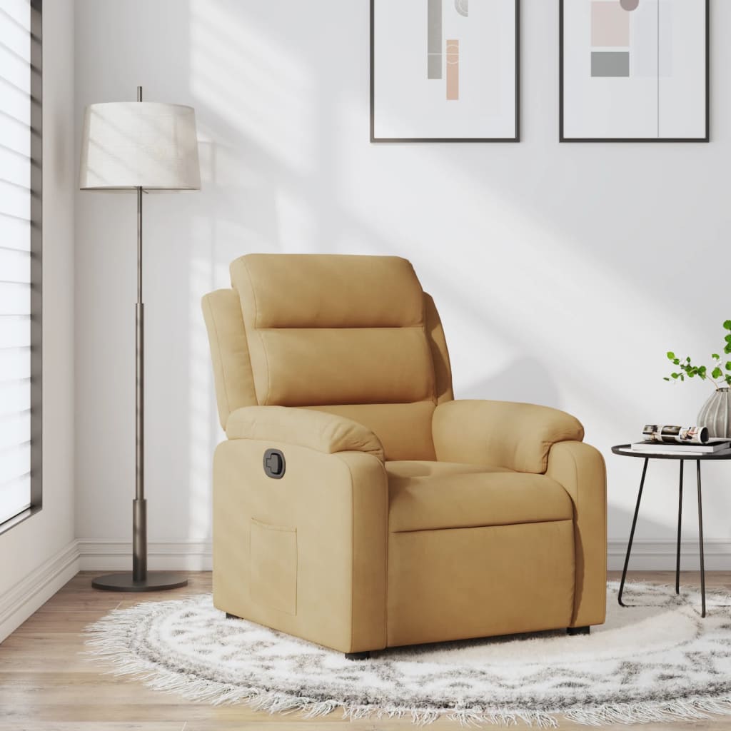 Reclinerfåtölj brun sammet