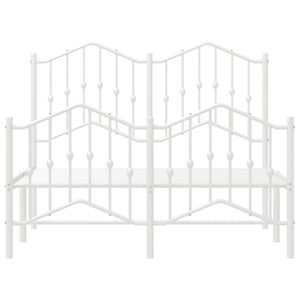 Sängram med huvudgavel och fotgavel vit metall 120x200 cm