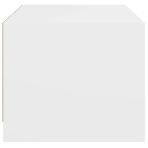 Soffbord med glasdörrar vit 68x50x42 cm