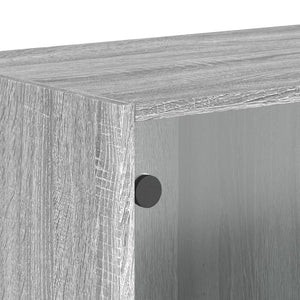 Sidoskåp med glasdörrar grå sonoma 68,5x37x35 cm
