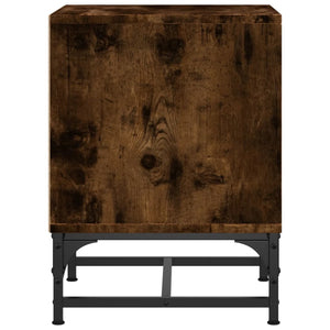 Sängskåp med glasdörrar 2 st rökfärgad ek 35x37x50 cm