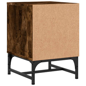 Sängskåp med glasdörrar 2 st rökfärgad ek 35x37x50 cm