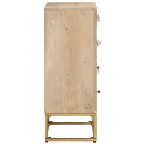 Byrå 55x30x76 cm massivt mangoträ och järn