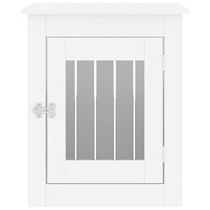 Hundbur/sidobord vit 55x75x65 cm konstruerat trä