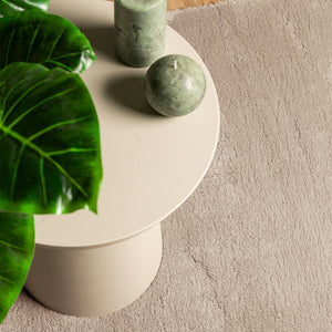 Mjuk matta HUARTE med kort lugg tvättbar sandbeige 120x120 cm