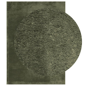 Mjuk matta HUARTE med kort lugg tvättbar skogsgrön 140x200 cm