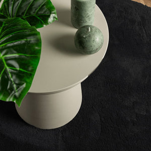 Mjuk matta HUARTE med kort lugg tvättbar svart Ø 80 cm