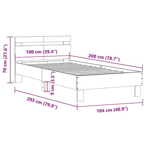 Sängram utan madrass med huvudgavel sonoma-ek 100x200 cm